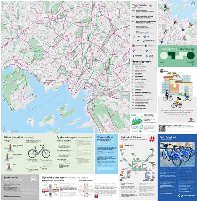 Mapa da ciclovia de Oslo