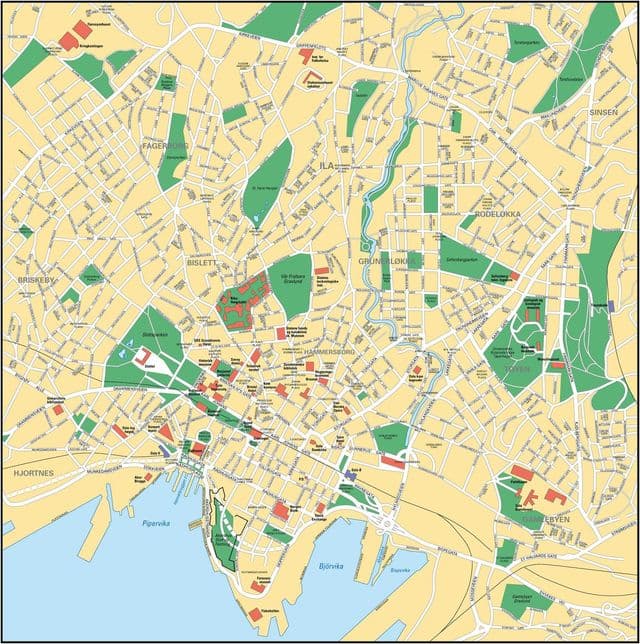 Mapa da cidade de Oslo